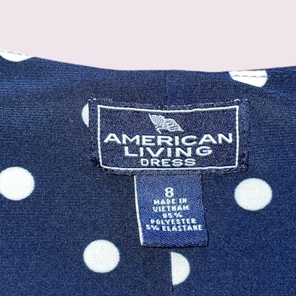 Navy blue with white polka dots dress - American Living by Ralph Lauren - Picture 6 of 8